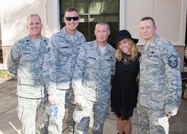 Rachel Platten With Soliders at MacDill Airforce Base